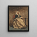 van een zittende vrouw naast een kleine tafel - Jan Weissenbruch — ingelijst kunstwerk aan de muur