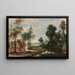 Landschap met stromend water en levendige figuren - Jan Wildens — ingelijst kunstwerk aan de muur