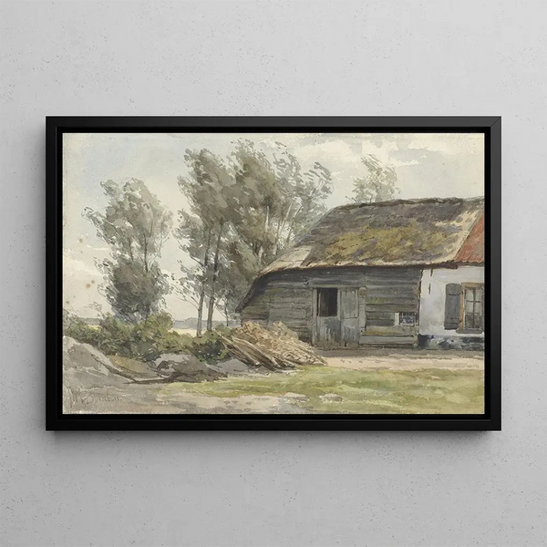 Jan Willem van Borselen - Boerenhofstede met schuur.webp