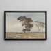 Uitzicht op de heide met twee bomen - Jan Willem van Borselen — ingelijst kunstwerk aan de muur