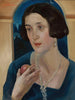 Portret van een vrouw met een appel - Jan Wydra — weergave van het kunstwerk