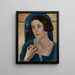 Portret van een vrouw met een appel - Jan Wydra — ingelijst kunstwerk aan de muur
