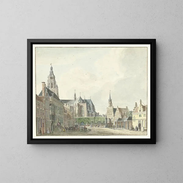 Market at Arnhem - Jan de Beijer — framed artwork on a wall