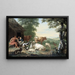 Landschapschilderij met Arcadische landschap met herders en vee - Jan van Gool — ingelijst kunstwerk aan de muur