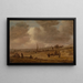 Een Strand met Visboten - Jan van Goyen — ingelijst kunstwerk aan de muur