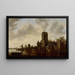 Landschap met rivier en de poort Pellecussen nabij Utrecht - Jan van Goyen — ingelijst kunstwerk aan de muur