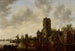 Landschap met rivier en de poort Pellecussen nabij Utrecht - Jan van Goyen — weergave van het kunstwerk