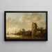Rivière met een oude toren - Jan van Goyen — ingelijst kunstwerk aan de muur