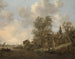 van een stad aan een rivier - Jan van Goyen — weergave van het kunstwerk