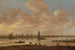 van een denkbeeldige stad aan de andere kant van een rivier met de toren van Saint-Pol in Vianen - Jan van Goyen — weergave van het kunstwerk