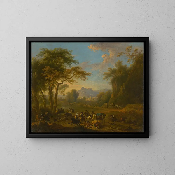 Razzia - Jan van Huchtenburg — framed artwork on a wall