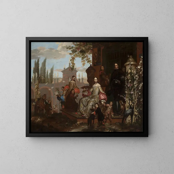 Family Portrait Painting - Jan van Kessel the Younger — framed artwork on a wall