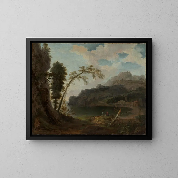 Landschap met mythologische figuren - Jan van Nickelen — ingelijst kunstwerk aan de muur