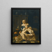 Een moeder en haar kind in een interieur - Jan van Pee — ingelijst kunstwerk aan de muur