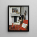hoek van de kamer met curiositeiten - Jan van der Heyden — ingelijst kunstwerk aan de muur