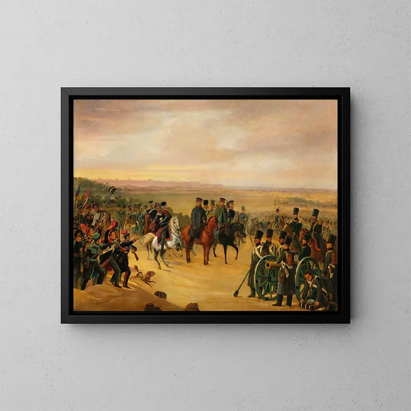 General Jozef Chopicki and Skrzynecki among the soldiers - January Suchodolski — framed artwork on a wall