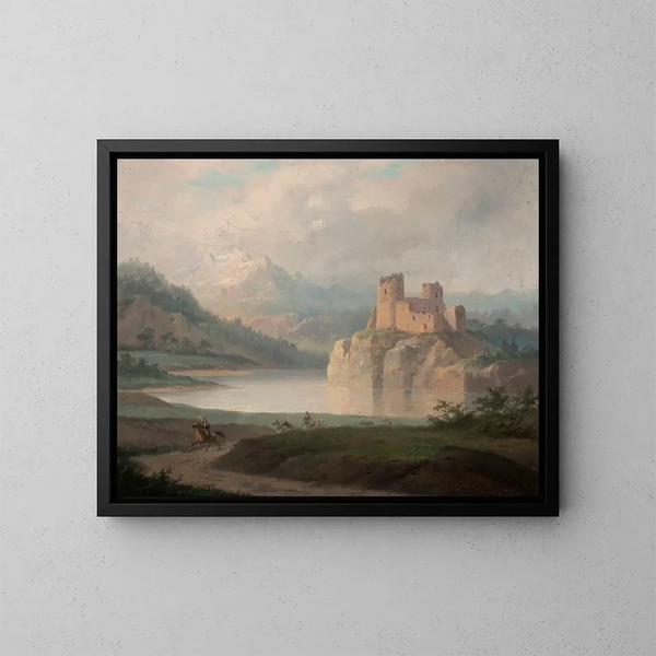 Ruins of Czorsztyn Castle - January Suchodolski — framed artwork on a wall