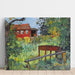 Reproductie van het schilderij Tuin met rood huis - Edvard Munch