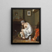 Jong meisje bij haar toilette - Jean - Alphonse Roehn — ingelijst kunstwerk aan de muur