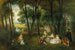 Feest Galante in een Bosrijk Landschap - Jean-Antoine Watteau — weergave van het kunstwerk
