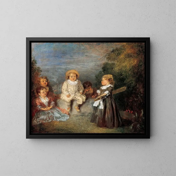 Golden Age Painting - Jean-Antoine Watteau — framed artwork on a wall