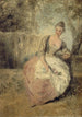 L'Amante inquiète - Jean-Antoine Watteau — weergave van het kunstwerk