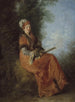 La Rêveuse - Jean-Antoine Watteau — ingelijst kunstwerk aan de muur