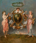 L'Union van muziek en komedie - Jean-Antoine Watteau — weergave van het kunstwerk