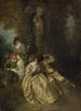 Wilt u de schoonheid overwinnen - Jean-Antoine Watteau — weergave van het kunstwerk