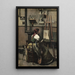 Atelier de Corot Femme assise devant un chevalet une mandoline à la main - Jean-Baptiste-Camille Corot — ingelijst kunstwerk aan de muur