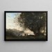 Danse sous les arbres au bord du lac - Jean-Baptiste-Camille Corot — framed artwork on a wall