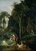 Diane en Actéon Diane verrast in haar bad - Jean-Baptiste-Camille Corot — weergave van het kunstwerk
