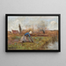 Farmhouse Painting kneeling picking dandelions - Jean-Baptiste-Camille Corot — framed artwork on a wall