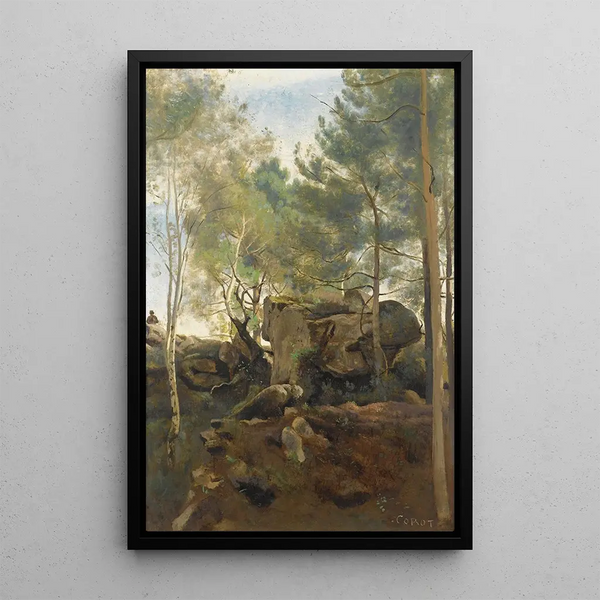 JeanBaptisteCamille Corot - Fontainebleau Pins et bouleaux dans les rochers.webp