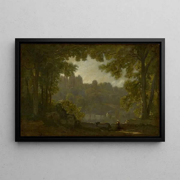 Boslandschap - Jean-Baptiste-Camille Corot — ingelijst kunstwerk aan de muur