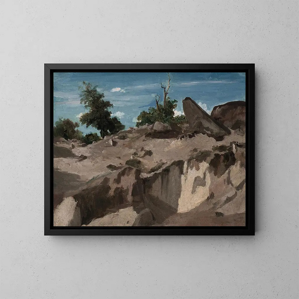 Fort de Fontainebleau at the plateau BRL - Jean-Baptiste-Camille Corot — framed artwork on a wall