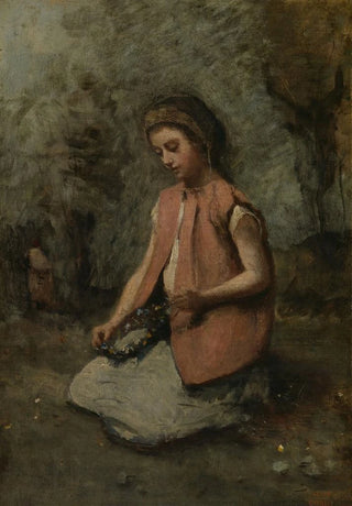JeanBaptisteCamille Corot - Girl Weaving a Garland.webp