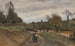 Gouvieux, boer en boerin, pad en dorpje met rieten huizen - Jean-Baptiste-Camille Corot — weergave van het kunstwerk
