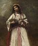 Woman Gipsy with Mandolin - Jean-Baptiste-Camille Corot — artwork view