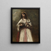 Woman Gipsy with Mandolin - Jean-Baptiste-Camille Corot — framed artwork on a wall