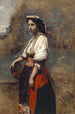 Vrouwelijke Italiaan bij de put - Jean-Baptiste-Camille Corot — weergave van het kunstwerk