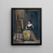 Young woman playing the mandolin - Jean-Baptiste-Camille Corot — framed artwork on a wall