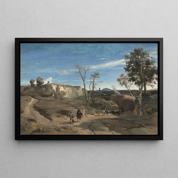 La Cervara, de Romeinse campagne - Jean-Baptiste-Camille Corot — ingelijst kunstwerk aan de muur