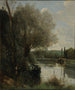 La liseuse sur la rive boisée - Jean-Baptiste-Camille Corot — artwork view