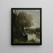 La liseuse sur la rive boisée - Jean-Baptiste-Camille Corot — framed artwork on a wall