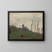 Le Tréport, een haven en een kerk - Jean-Baptiste-Camille Corot — ingelijst kunstwerk aan de muur