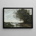 The boat loaded with hay - Jean-Baptiste-Camille Corot — framed artwork on a wall