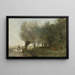 Les Saules à la Pointe de l'Île - Jean-Baptiste-Camille Corot — framed artwork on a wall