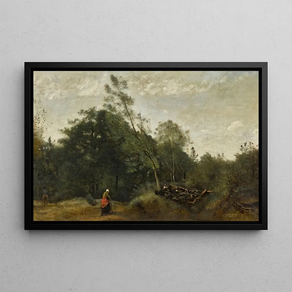 Lisière de bois en Limousin - Jean-Baptiste-Camille Corot — ingelijst kunstwerk aan de muur