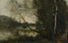 L-vormige Kunstdruk van het meer met de hangende boom - Jean-Baptiste-Camille Corot — weergave van het kunstwerk